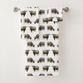 Hoogland Koe Frenzy Bathroom Towel Set Bad Handdoek (Insitu)