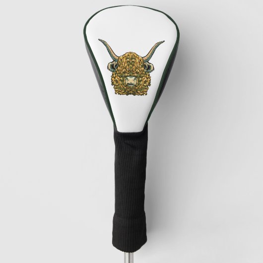 Hoogland Koe Golden Head Golfheadcover (Voorkant)