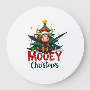 Hoogland Koe Heifer Kerstman Hoed Mooey Kerstboom Grote Klok