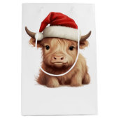 Hoogland Koe Holiday Gift Bag Medium Cadeauzakje (Voorkant)