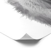 Hoogland Koe Hoofd portret zwart wit Poster (Hoek)