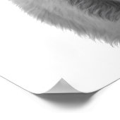 Hoogland Koe Hoofd portret zwart wit Poster (Hoek)