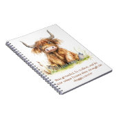 Hoogland Koe in gras inspirerend Notitieboek (Rechterzijde)