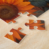 Hoogland Koe in het veld van zonnebloemen bij zons Legpuzzel (Zijkant)