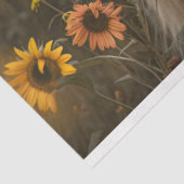 Hoogland Koe in het veld van zonnebloemen Decoupag Tissuepapier (Detail)