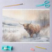 Hoogland Koe in Sneeuw 3 Decoupage Paper Tissuepapier (Craft)