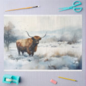 Hoogland Koe in Snow 2 Decoupage Paper Tissuepapier (Craft)