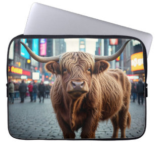 Hoogland Koe in Times Square Laptop Sleeve
