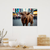 Hoogland Koe in Times Square Poster (Keuken)