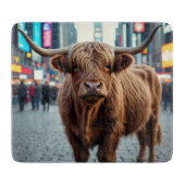 Hoogland Koe in Times Square Snijplank (Voorkant)