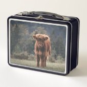 Hoogland koe kalf herfstgrasveld (Voorkant)