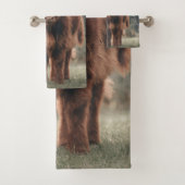 Hoogland koe kalf herfstgrasveld bad handdoek (Insitu)