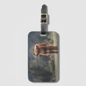 Hoogland koe kalf herfstgrasveld bagagelabel (Voorkant (verticaal))