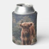 Hoogland koe kalf herfstgrasveld blikjeskoeler (Blikje Voorkant)