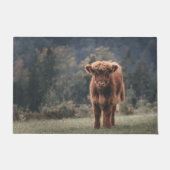 Hoogland koe kalf herfstgrasveld deurmat (Voorkant)