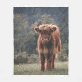 Hoogland koe kalf herfstgrasveld fleece deken (Voorkant)