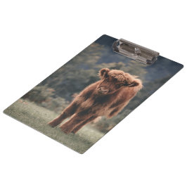 Hoogland koe kalf herfstgrasveld klembord