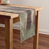 Hoogland koe kalf herfstgrasveld korte tafelloper (Voorbeeld)