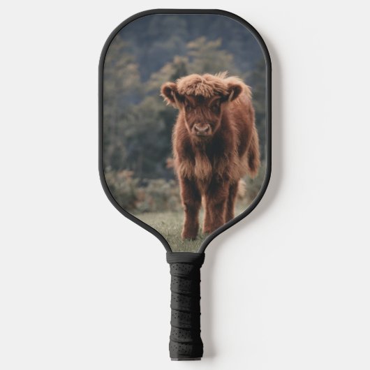 Hoogland koe kalf herfstgrasveld pickleball paddle (Voorkant)