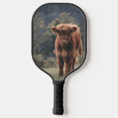 Hoogland koe kalf herfstgrasveld pickleball paddle (Achterkant)