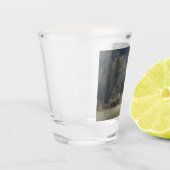 Hoogland koe kalf herfstgrasveld shot glas (Links)