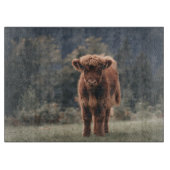 Hoogland koe kalf herfstgrasveld snijplank (Voorkant)