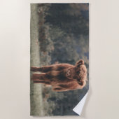 Hoogland koe kalf herfstgrasveld strandlaken (Voorkant)