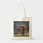 Hoogland koe kalf herfstgrasveld tote bag (Voorkant)