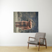 Hoogland koe kalf herfstgrasveld wandkleed (In Situ (horizontaal))