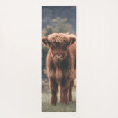 Hoogland koe kalf herfstgrasveld yogamat (Achterkant)