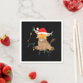 Hoogland koe kerst lichten servet (Insitu)