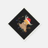 Hoogland koe kerst lichten servet (Hoek)