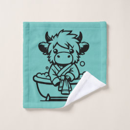 Hoogland Koe Licht Blauwgroen Bad Handdoek