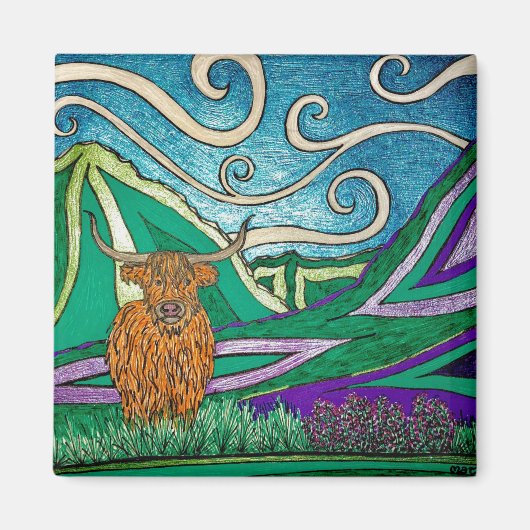 Hoogland Koe - Magnet (Voorkant)