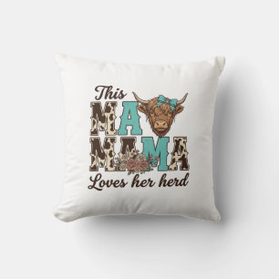 Hoogland Koe Mama Houdt Van Haar Kudde Shirt Ontwe Kussen