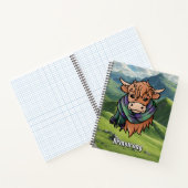 Hoogland Koe met Armstrong Tartan Sjaal Notitieboek (Binnen)