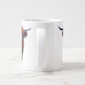 Hoogland koe met bewerkbare naam grote koffiekop (Achterkant)