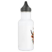 Hoogland Koe met Boho Flowers Waterfles (Links)