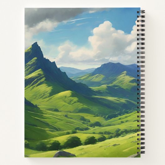 Hoogland Koe met Macdonald Tartan Sjaal Notitieboek (Achterkant)