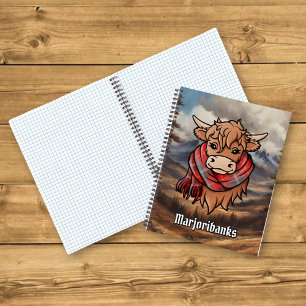Hoogland Koe met Marjoribanks Tartan Scarf Notitieboek