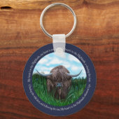 Hoogland Koe, mijn hart in de hooglanden Sleutelhanger (Voorkant)