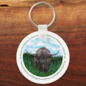 Hoogland Koe, mijn hart in de hooglanden Sleutelhanger (Voorkant)