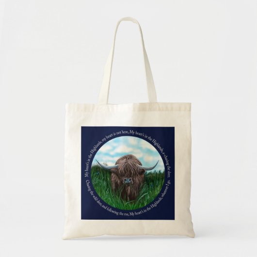 Hoogland Koe, mijn hart in de hooglanden Tote Bag (Voorkant)