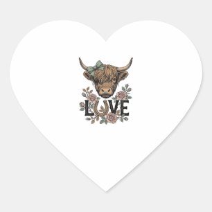 Hoogland Koe Min Vintage Bloemstuk Hoefijzer Kunst Hart Sticker