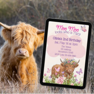 Hoogland Koe Moo Moo Tweede Verjaardag Kaart