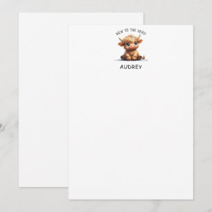 Hoogland Koe nieuw voor het beslag Notitiekaartje