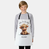 Hoogland Koe nieuw voor het beslag Schort (Gedragen)