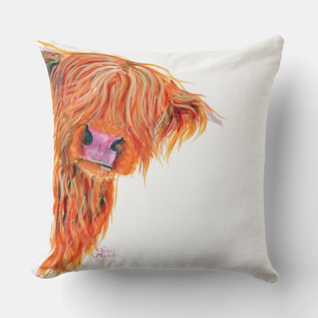 Hoogland Koe "Peekaboo" Lovely Soft Cushion Kussen (Voorkant)