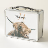 Hoogland koe portret eigen naam initiaal monogram (Achterkant)