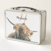 Hoogland koe portret eigen naam initiaal monogram (Voorkant)